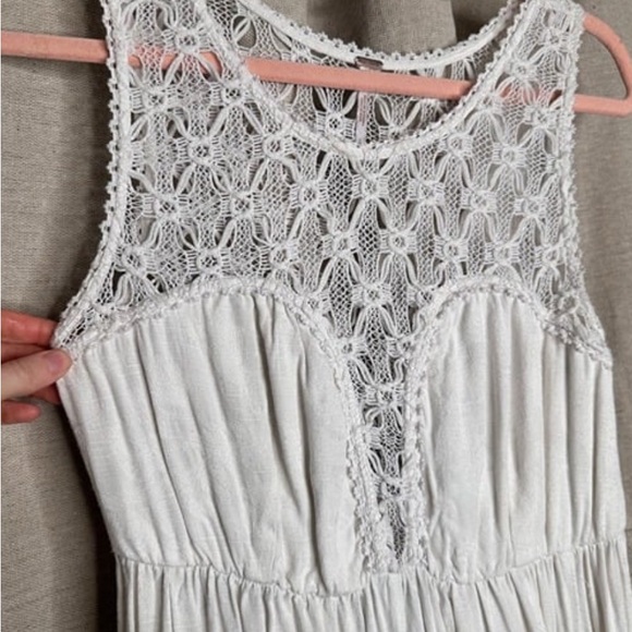 Free People White Boho Embroidered Lace Fiesta Mini Dress - Picture 6 of 7